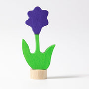 Grimm's - Houten Steker paarse bloem - Grimm's