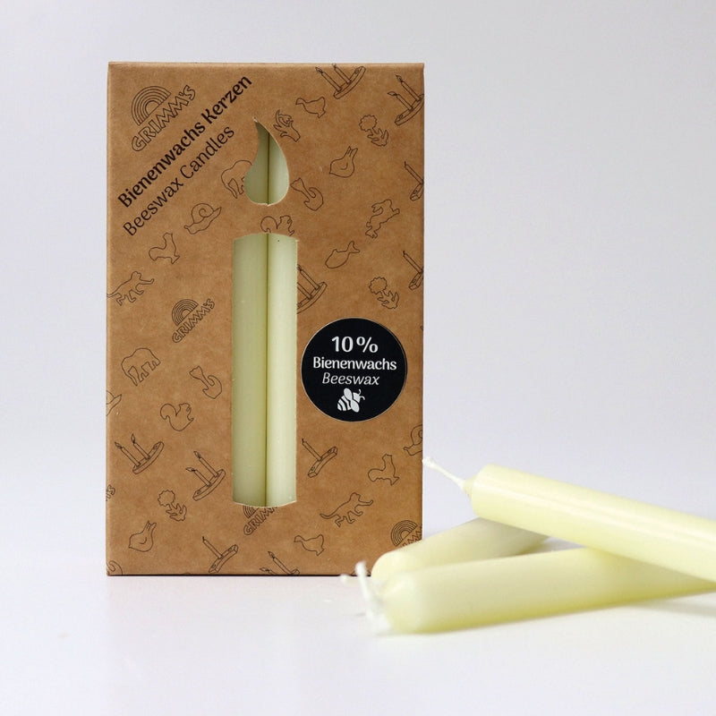 Grimm's - 12 Kaarsjes creme, 10% Bijenwas