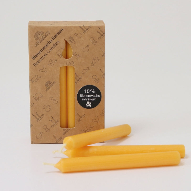 Grimm's - 12 Kaarsjes Amber, 10% Bijenwas