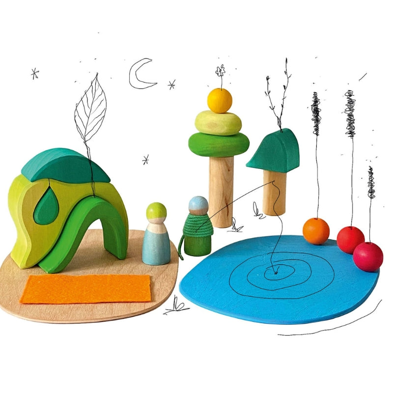 Grimm's-Small world play-spelen in het bos-(20-delig)