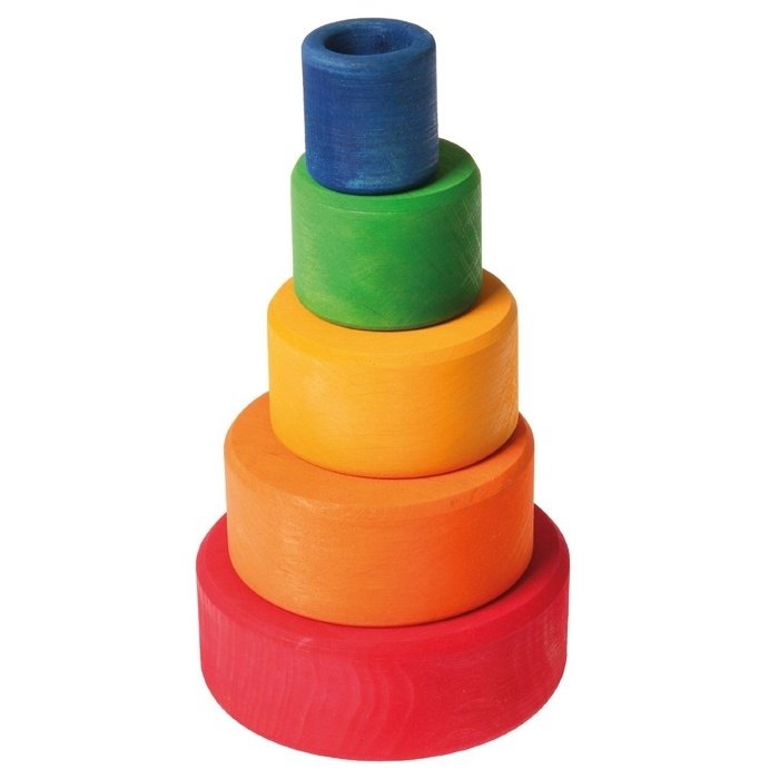 Grimm's - Houten regenboog stapelbakjes (5 stuks) - Grimm's