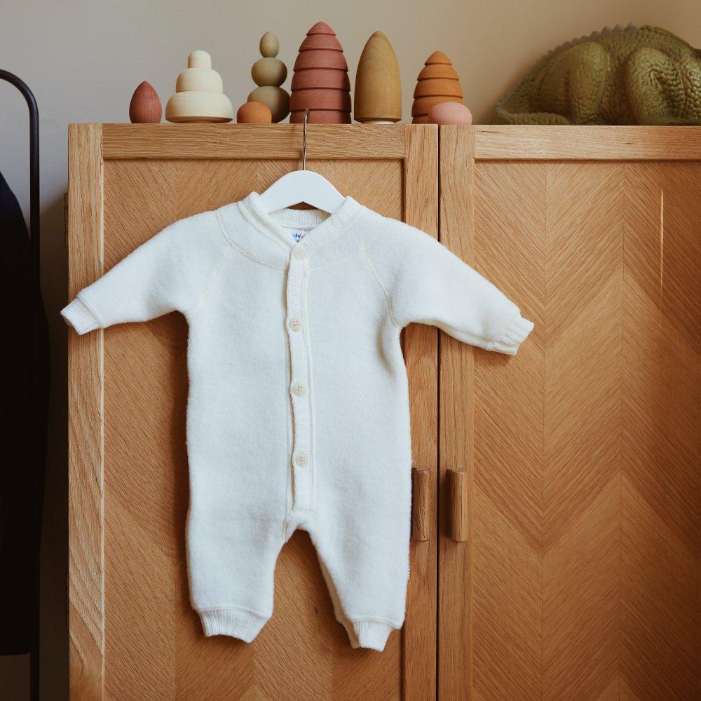 Joha - 100% wolfleece warme Jumpsuit Overall onesie - Naturel