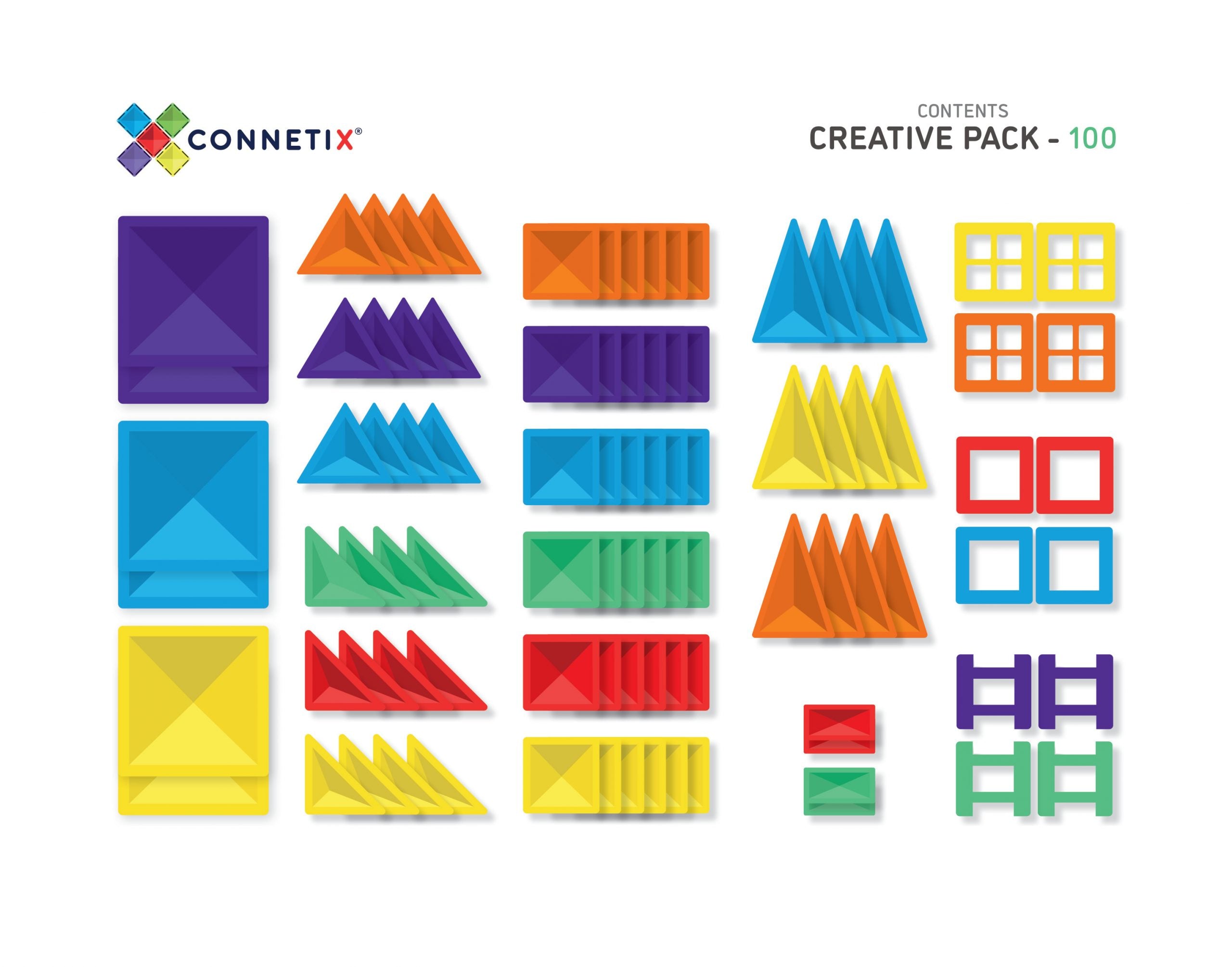 Connetix - Creative Pack 100 stuks - magnetisch constructiespeelgoed