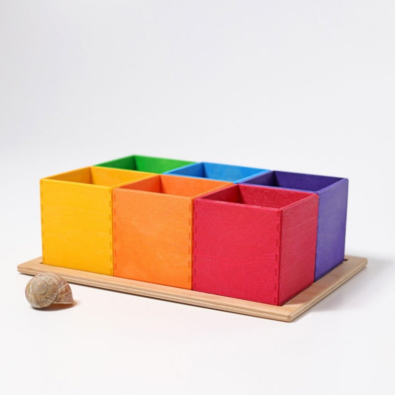 Grimm's - Houten sorteerbakken  (6 stuks) klein
