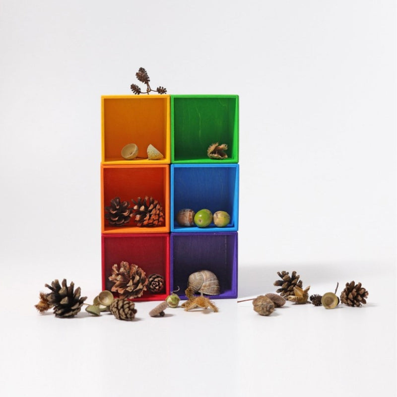Grimm's - Houten sorteerbakken  (6 stuks) klein