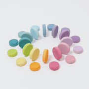 Grimm's - 24 houten munten in 12 kleuren pastel - Grimm's