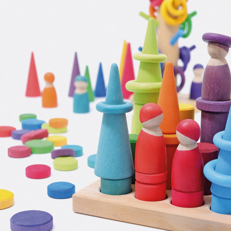 Grimm's Houten Roller Regenboog Sorteerspel