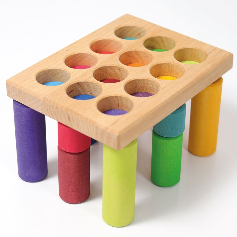 Grimm's Houten Roller Regenboog Sorteerspel