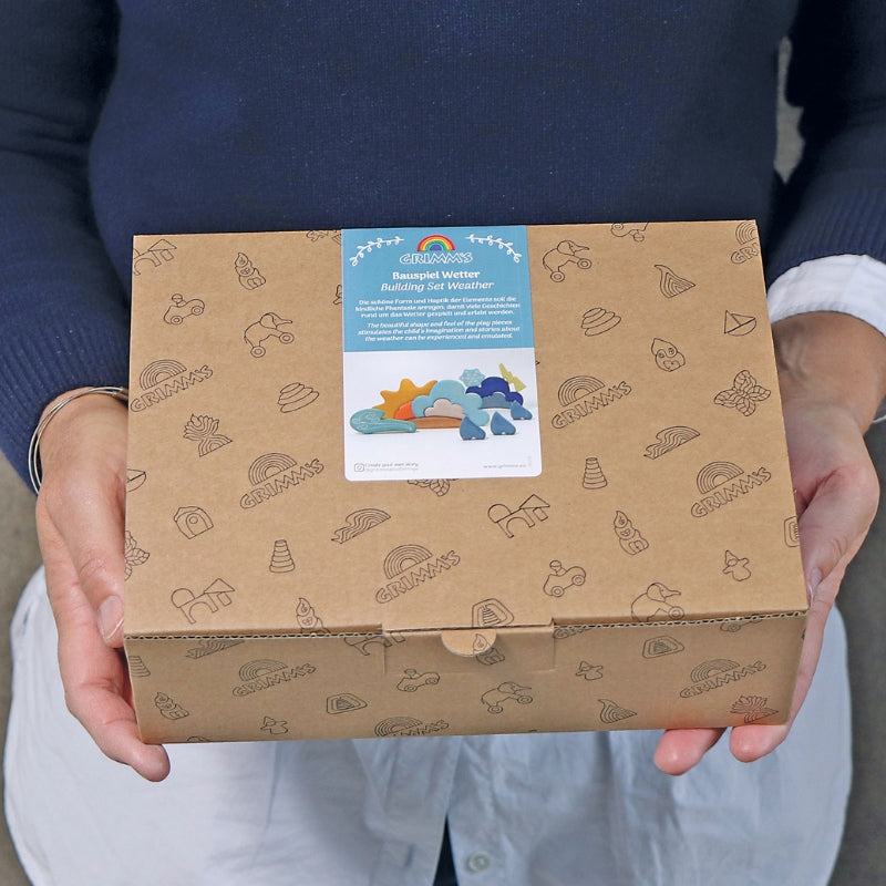 Grimm's - Houten Blokkenset 'Het Weer' (13 stuks)