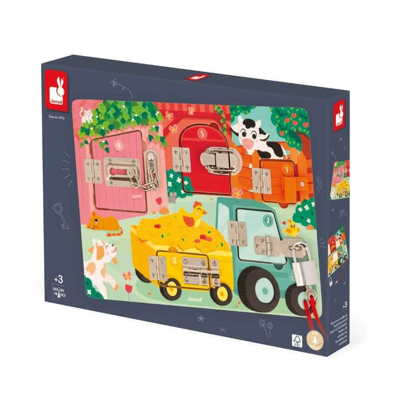 Houten activiteiten bord - De Boerderij - (3+) - Janod