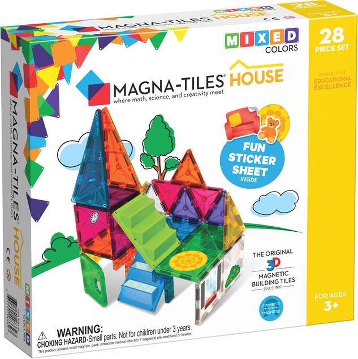 Magna Tiles - 28 stuks House Clear Colors - Constructiespeelgoed