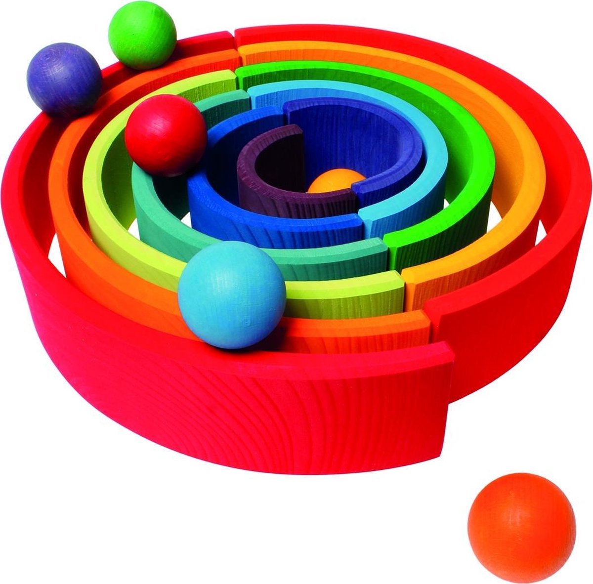 Grimm's - Houten Regenboog Stapelaar Groot (12-delig) 38cm