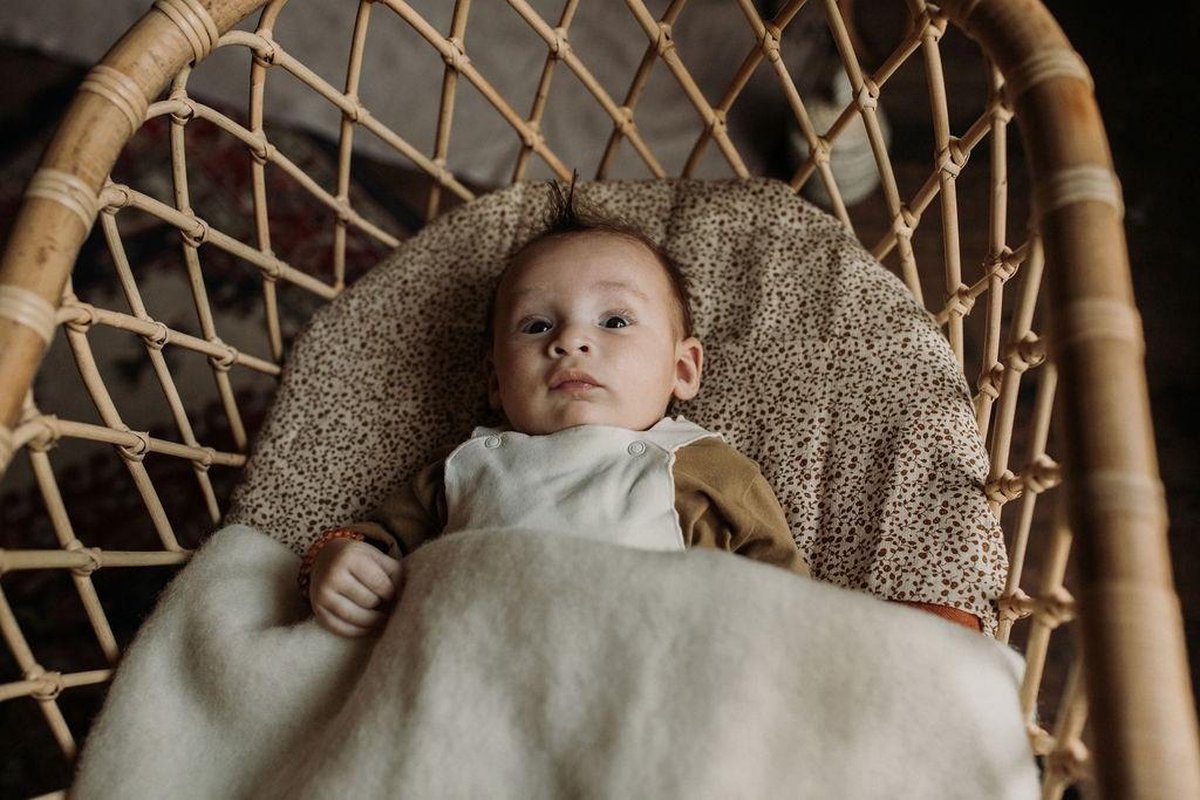 Alwero deken Thumbled Naturel 100x140cm - 100% wol