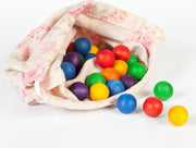 Grapat - 36 houten gekleurde knikkers in zak - Grapat