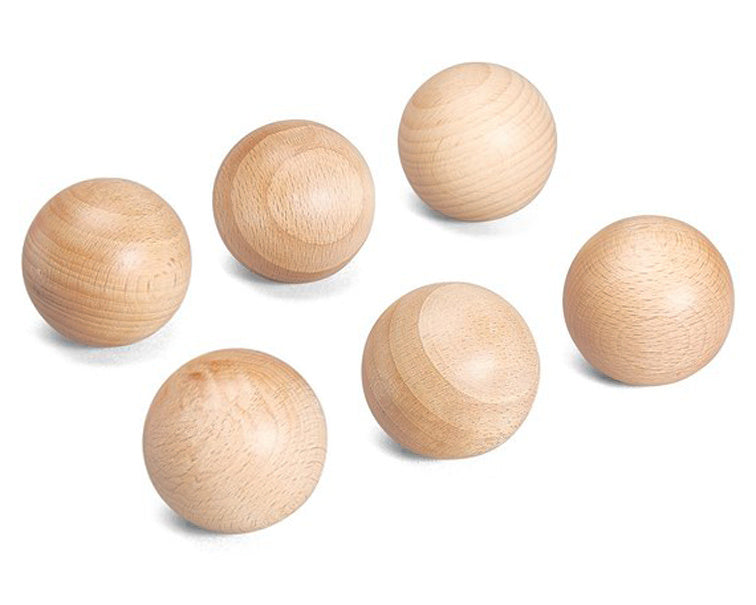 Grapat - 6 houten ballen naturel - Grapat