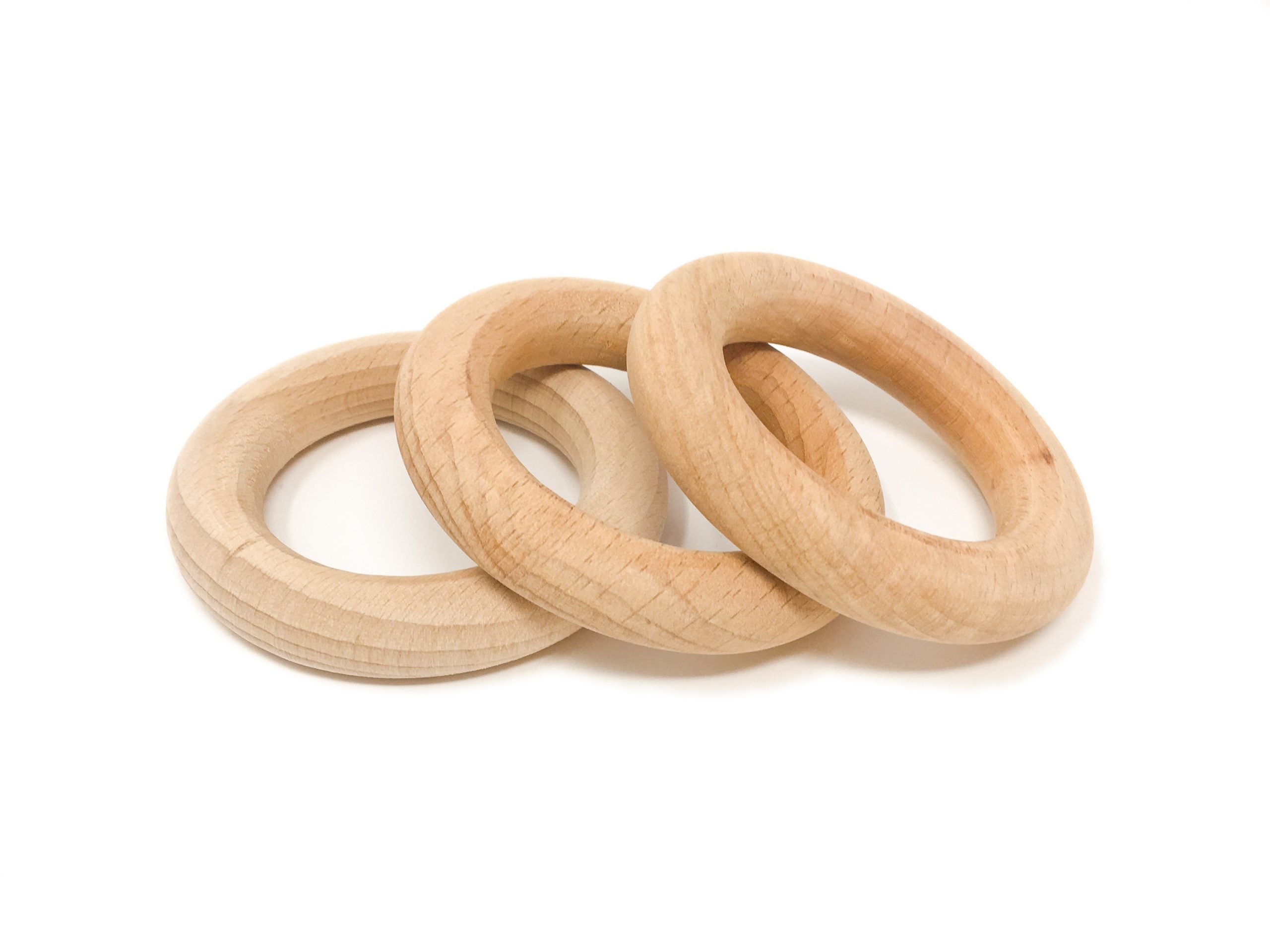 Grapat - Houten ringen middel Naturel (3 stuks) - Grapat