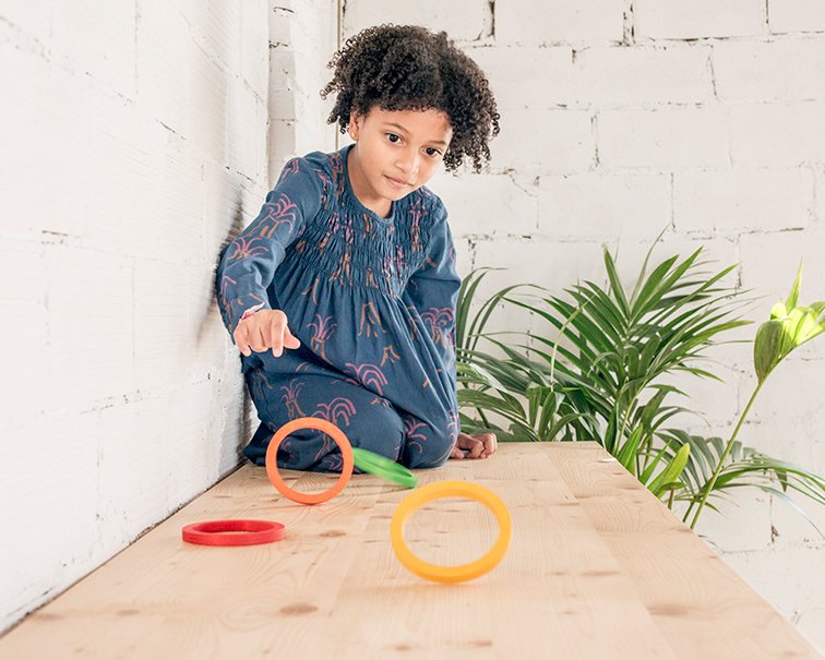 Grapat - 24 houten ringen regenboog - Grapat