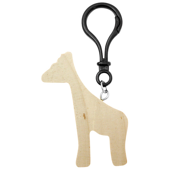 Eduplay - onbewerkte houten dieren sleutelhangers - set van 12 stuks