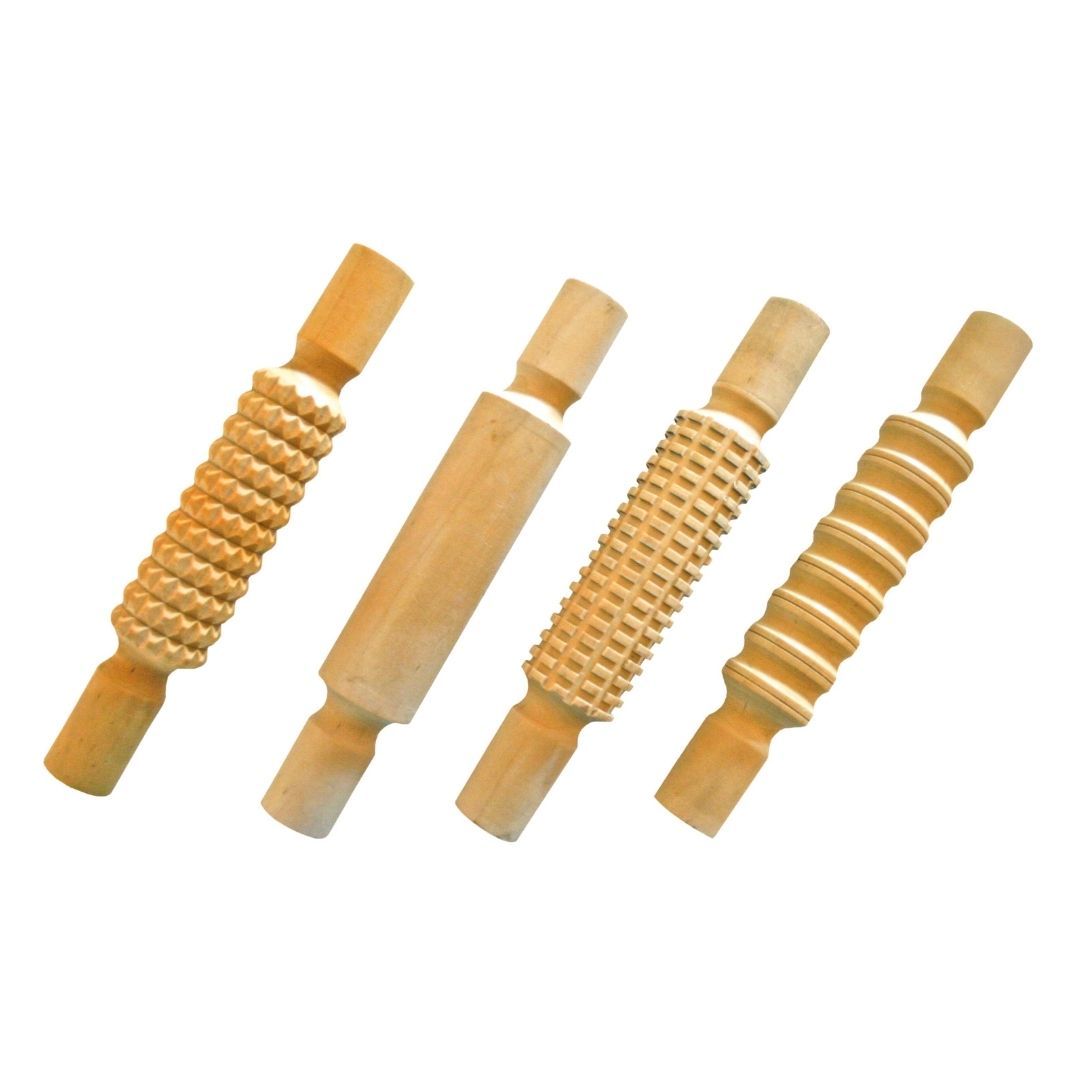 Eduplay - 4 Houten deegrollers met patronen