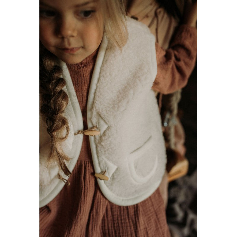 Alwero Jr - Vest of bodywarmer Alpen Naturel-Wit - 100% wol