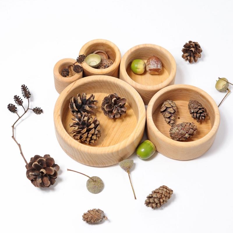 Grimm's - Houten Stapel Bakjes 5 stuks