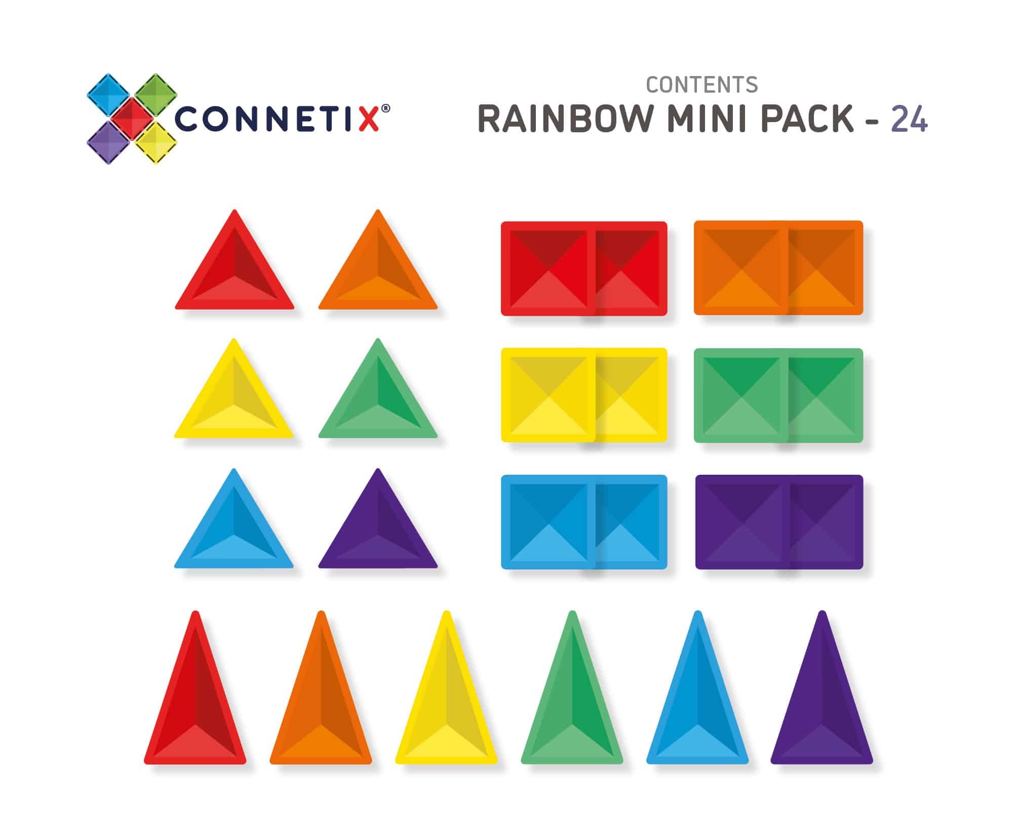 Connetix - Rainbow Mini 24 stuks - magnetisch constructiespeelgoed