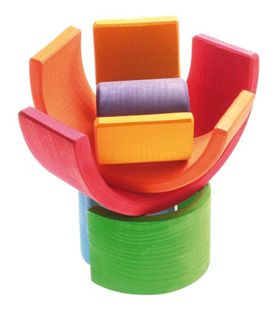Grimm's - Houten Regenboog Stapelaar (6-delig) 17cm