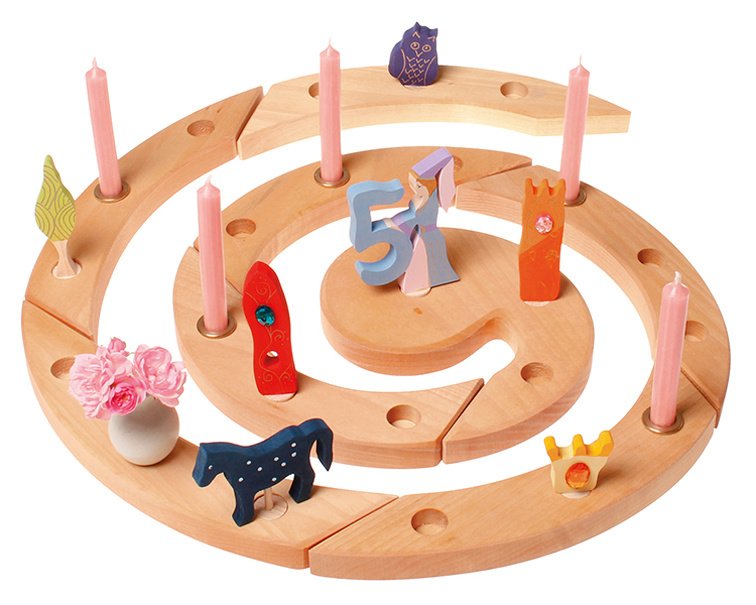 Grimm's - Houten Verjaardagsspiraal Adventspiraal 24 gaten 40cm