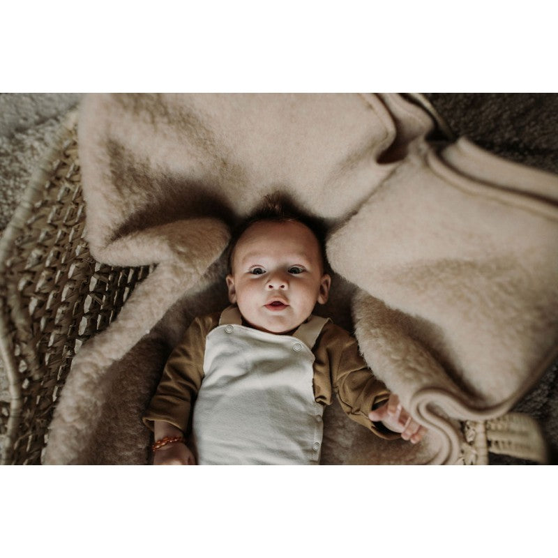 Alwero deken Thumbled Beige 100x140cm - 100% wol