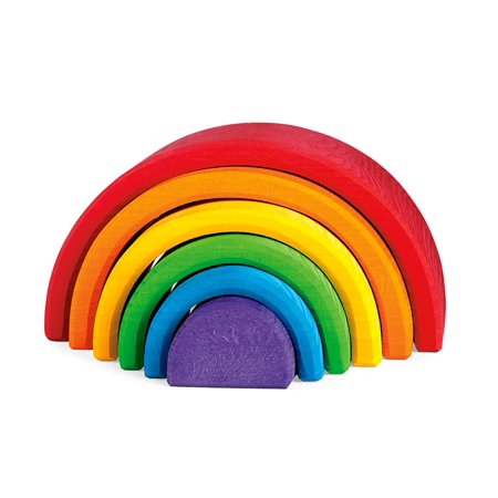 Grimm's - Houten Regenboog Stapelaar (6-delig) 17cm