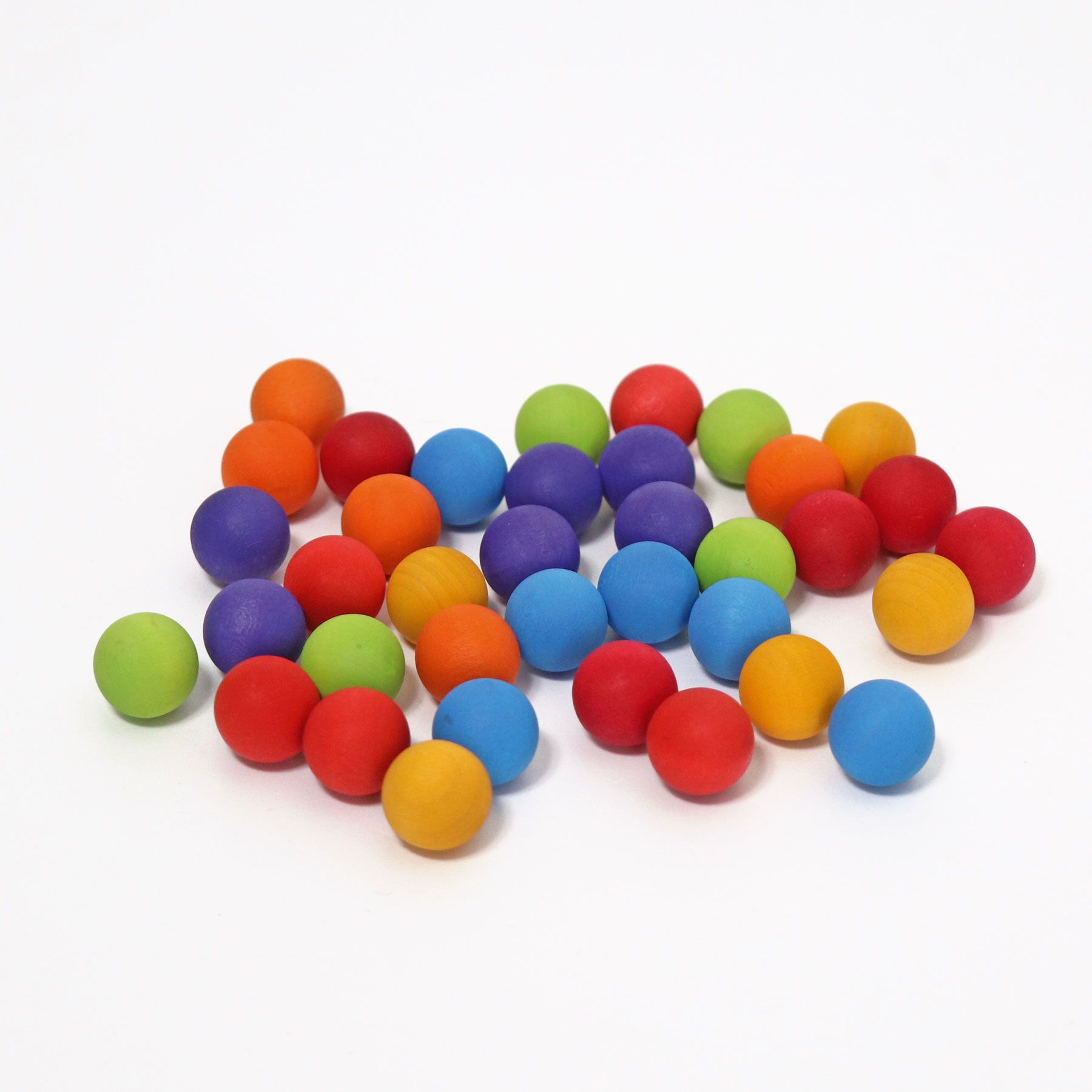 Grimm's - 35 houten knikkers (7 regenboogkleuren)