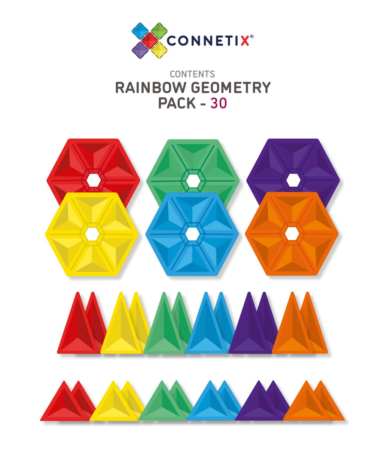 Connetix - 30delig Geometry Pack - magnetisch constructiespeelgoed