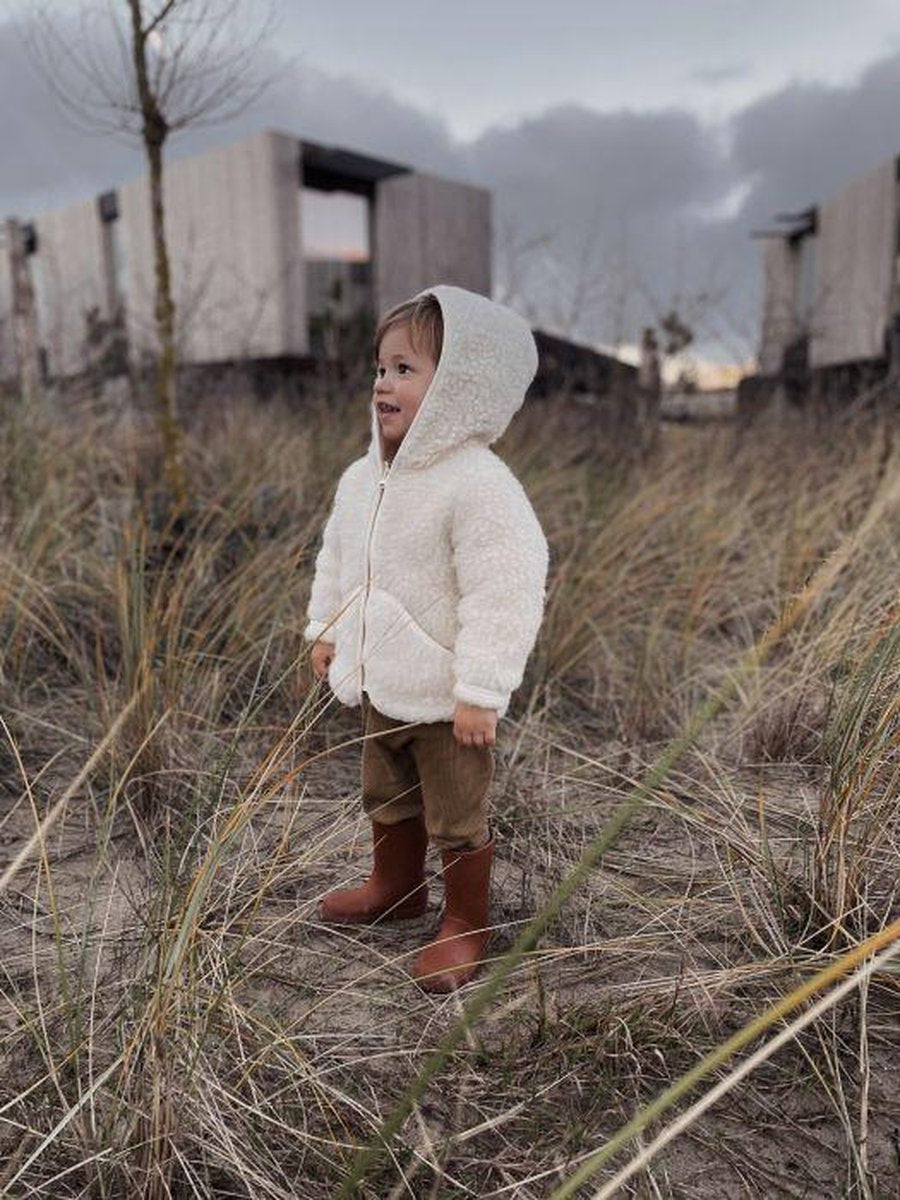 Alwero - Jas Vestje Mody Naturel teddy pluche - 100% wol