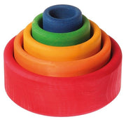 Grimm's - Houten regenboog stapelbakjes (5 stuks) - Grimm's