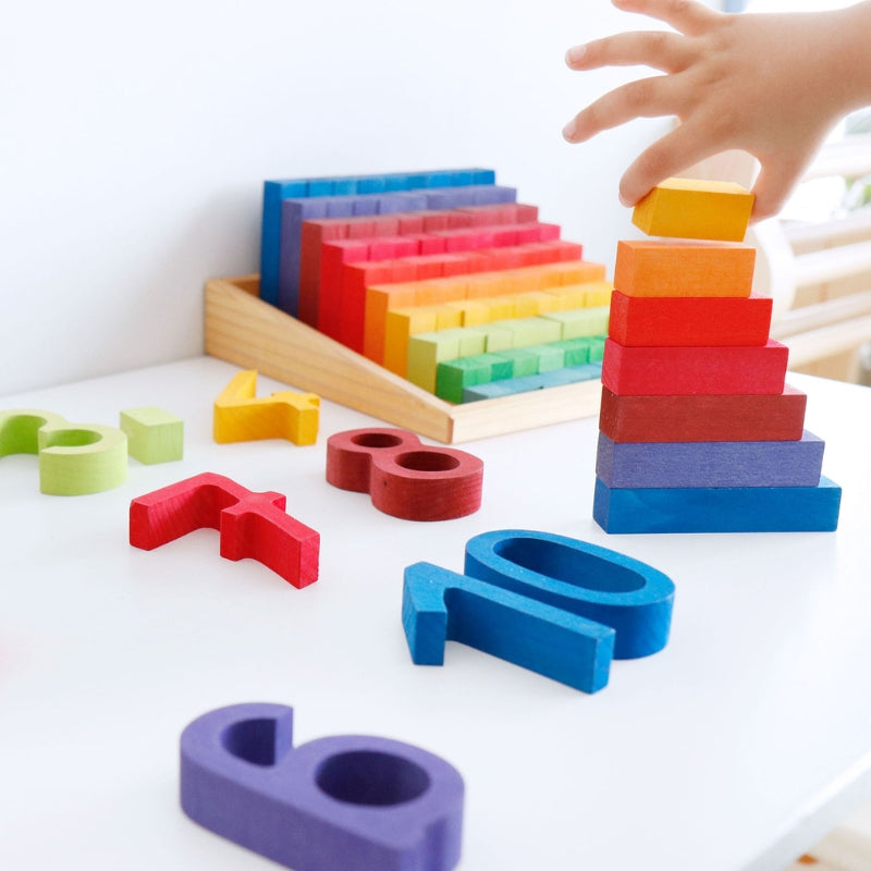 Grimm's - Houten staven leren tellen  (100 stuks)