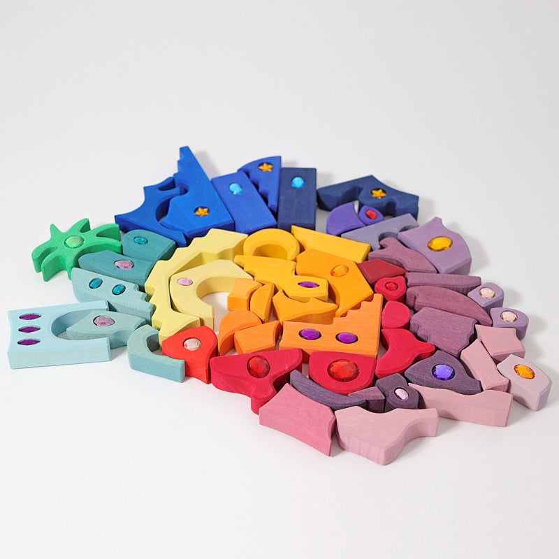 Grimm's - Houten Blokkenset (52 stuks) Glinsterende mandala Oriënt