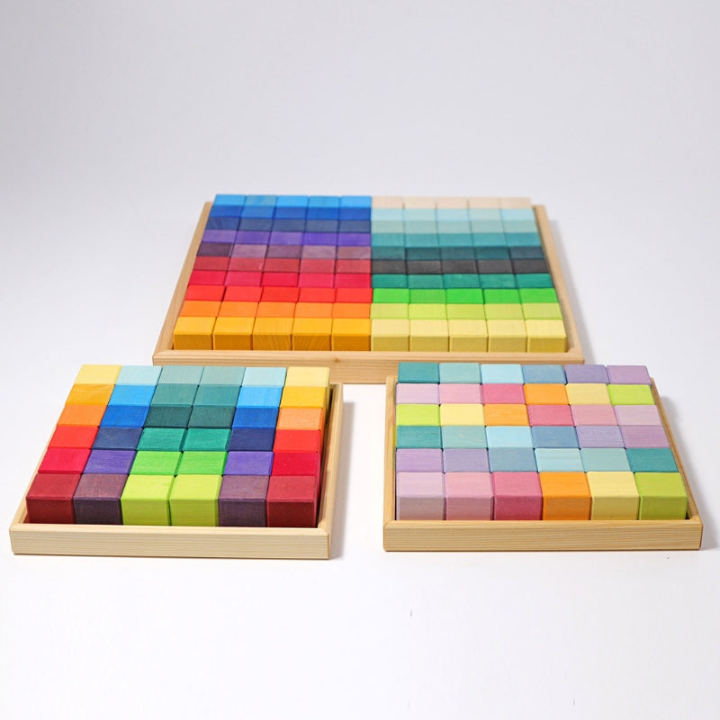 Grimm's - Houten blokken Regenboog Mozaïek (36 stuks)