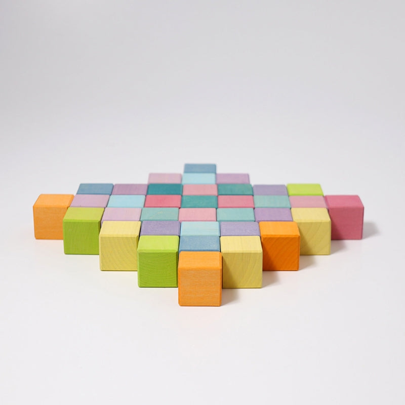 Grimm's - Houten blokkenset Pastel Mozaïek (36 stuks)