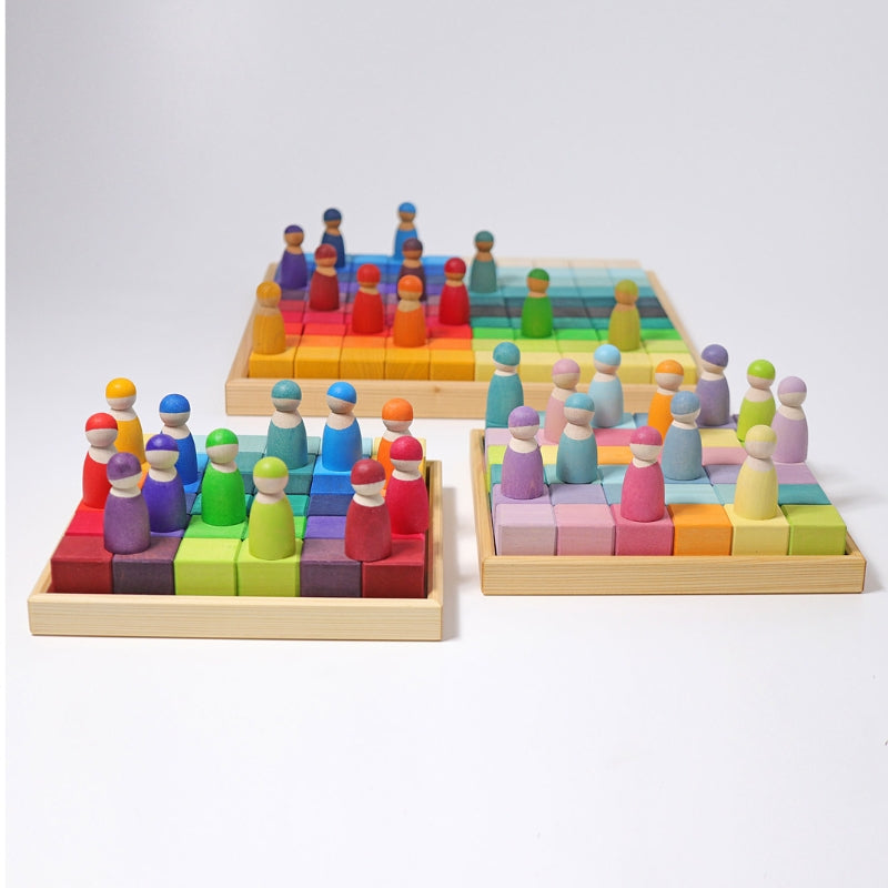 Grimm's - Houten blokkenset Pastel Mozaïek (36 stuks)