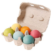 Grimm's - 6 Houten Pastel Ballen in eierdoosje