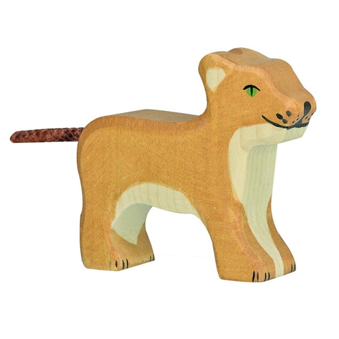 Holztiger - Houten Dieren - Leeuw welp 7cm