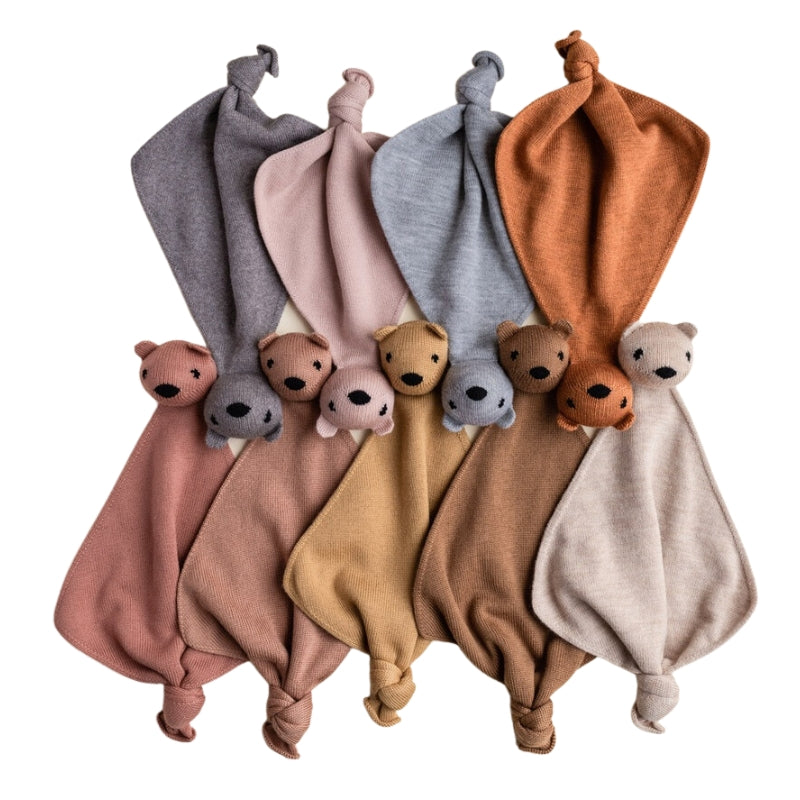 Hvid - Teddy Tokki knuffeldoekje - 100% merinowol - Brick