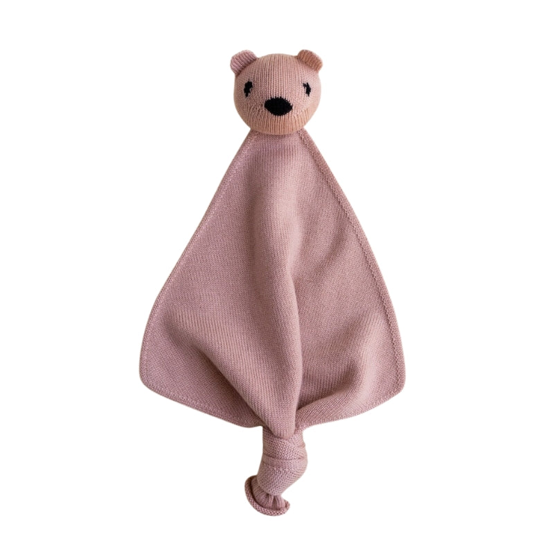 Hvid - Teddy Tokki knuffeldoekje - 100% merinowol - Blush