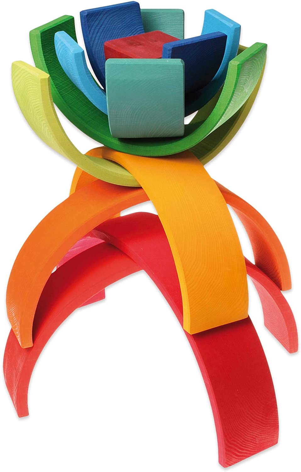 Grimm's - Houten Regenboog Stapelaar Groot (12-delig) 38cm