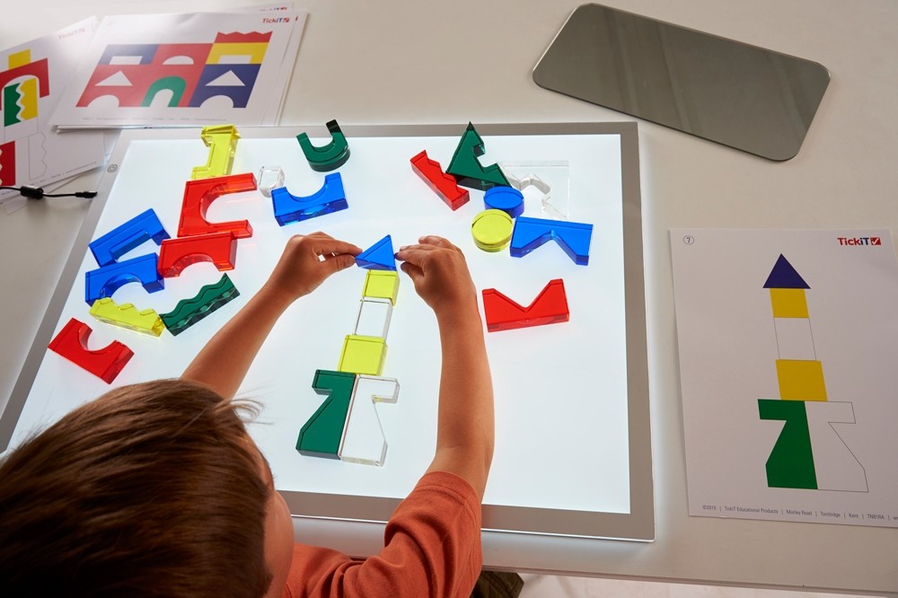 TickiT - Kristallen Bouwblokken van Acryl + Spiegel + Kaarten (25 stuks)