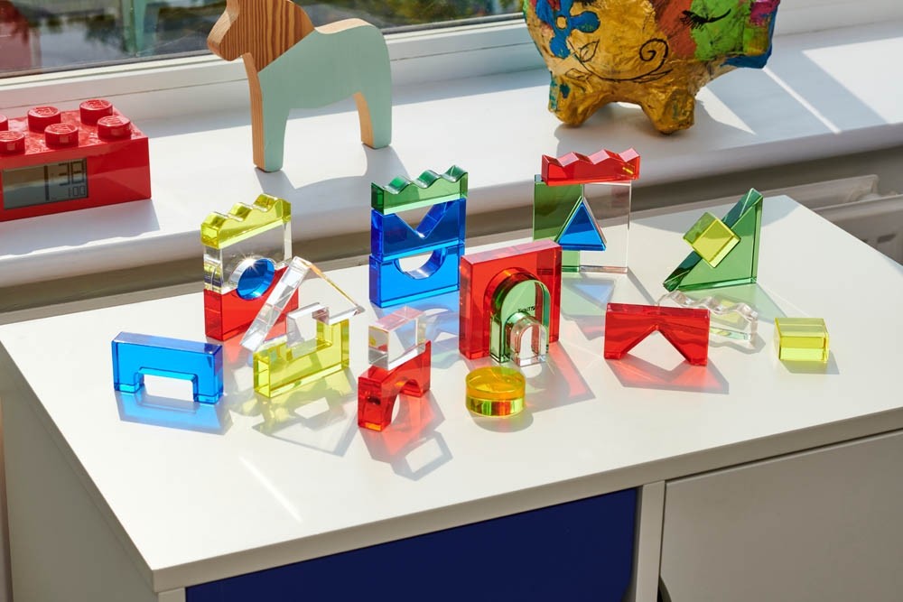 TickiT - Kristallen Bouwblokken van Acryl + Spiegel + Kaarten (25 stuks)