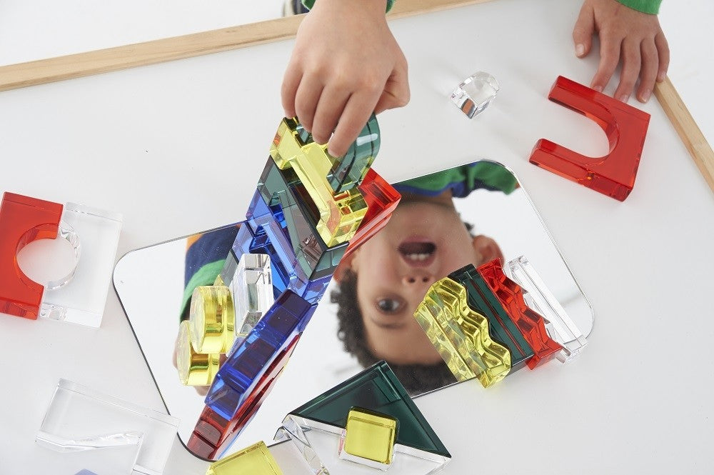 TickiT - Kristallen Bouwblokken van Acryl + Spiegel + Kaarten (25 stuks)