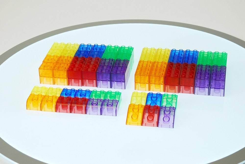 TickiT - Doorzichtig gekleurde moduleblokken (90 stuks)