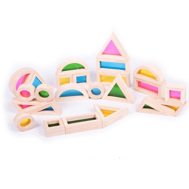 TickiT - 24 Regenboogblokken Hout