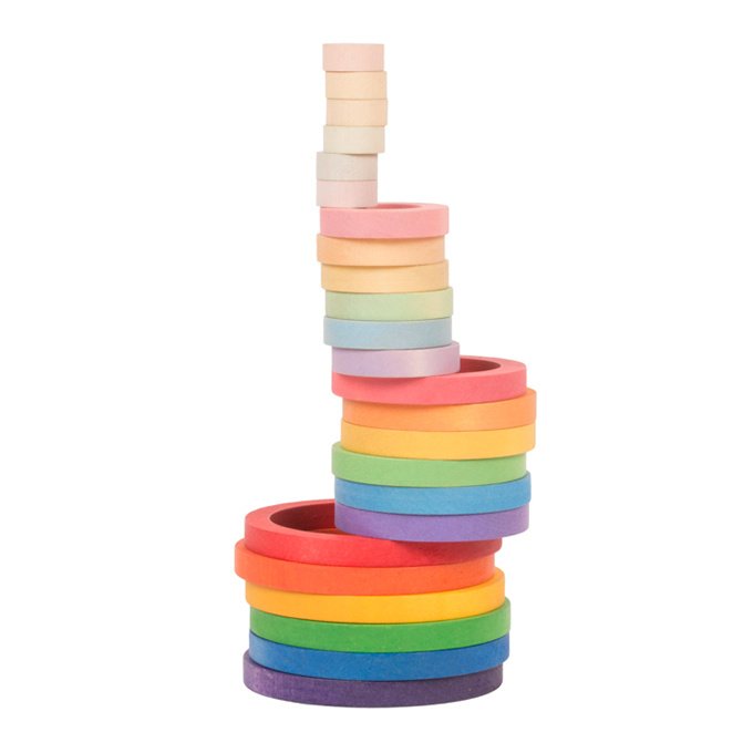 Grapat - 24 houten ringen regenboog - Grapat